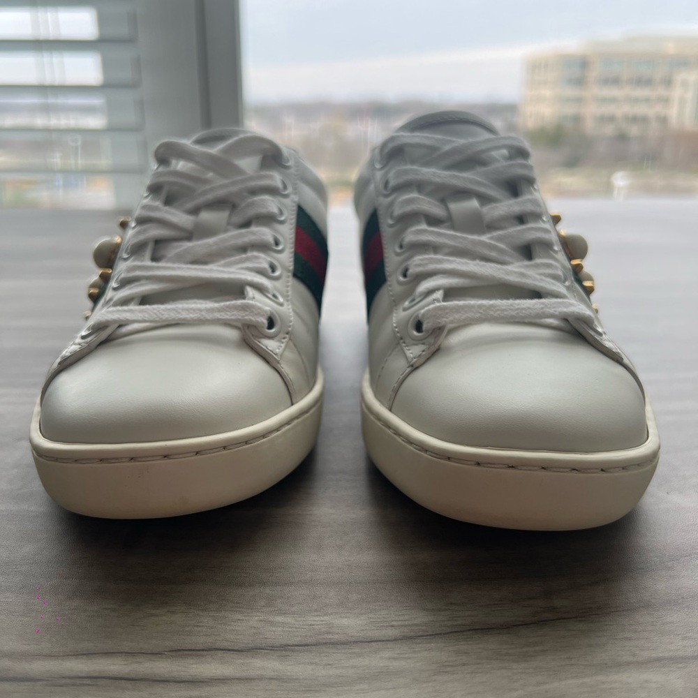 Gucci Ace Faux Pearl Sneaker Size 5 Women’s - Picture 7 of 10